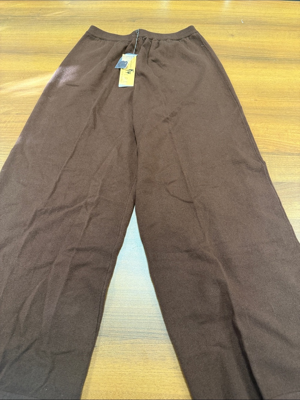Cashmere Saks Fifth Avenue Dark Brown Knit Joggers